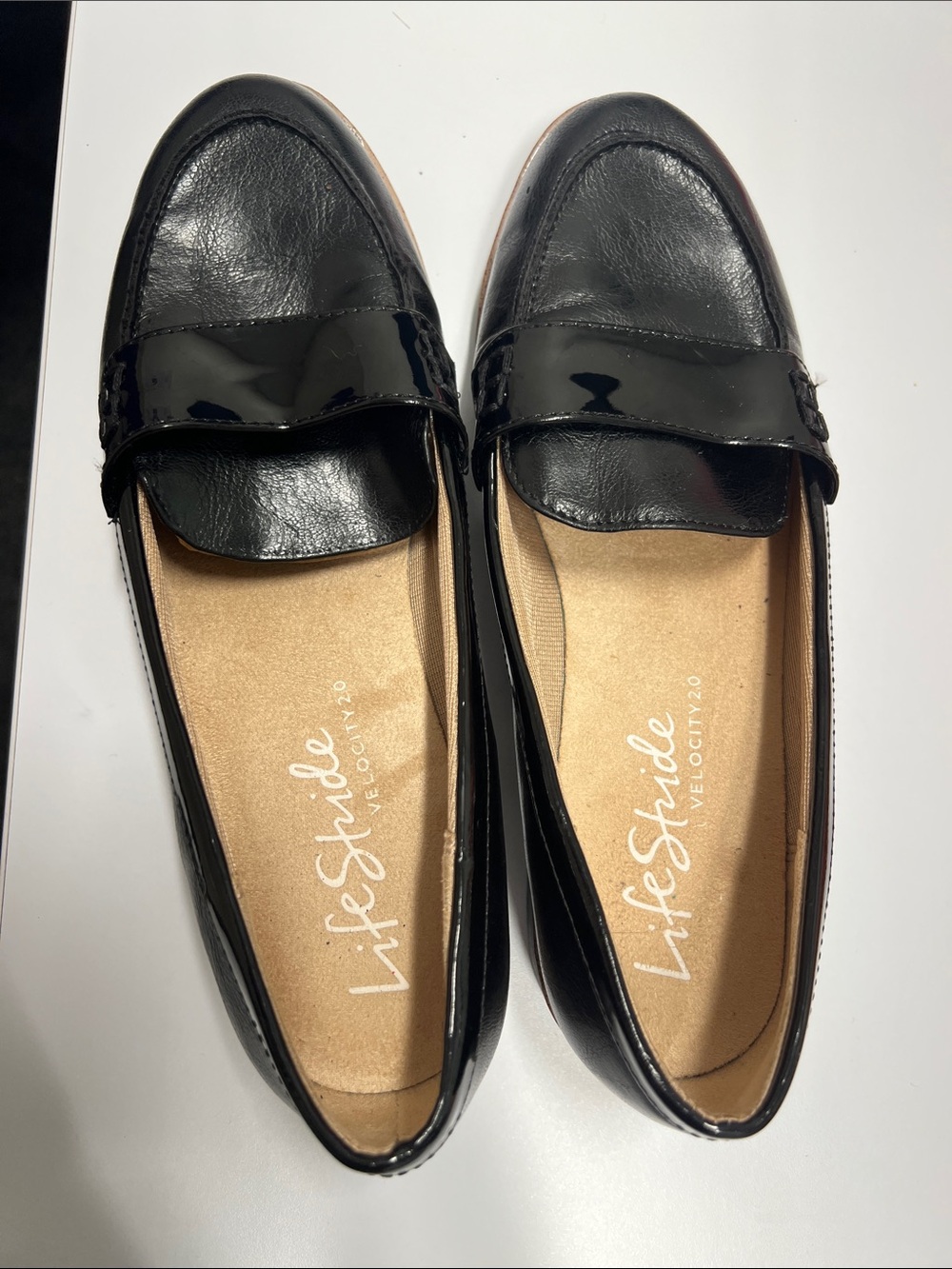 Life Stride Black Patent Penny Loafers